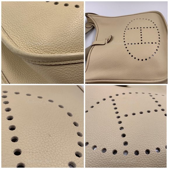 Authentic HERMES Ivory Beige Clemence Evelyne II PM Crossbody Bag - Picture 14 of 16